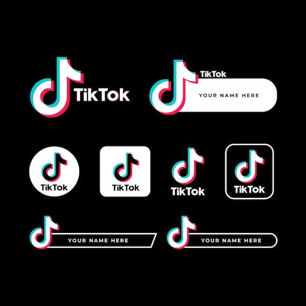 Bezpłatny wektor kolekcja logo tiktok