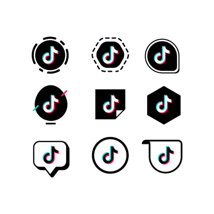 Bezpłatny plik Wektor kolekcja logo tiktok