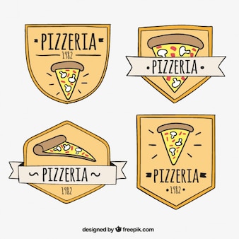 Kolekcja logo z plasterkiem pizzy