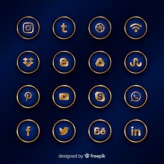 Kolekcja luksusowych logo mediów społecznościowych