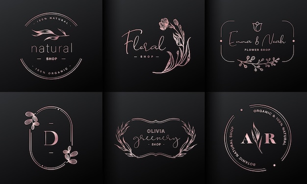 Bezpłatny wektor kolekcja luksusowych projektów logo