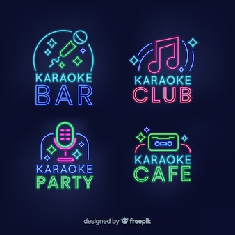 Kolekcja neonowych klubów karaoke
