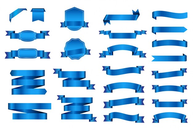 Kolekcja niebieskich wstążek