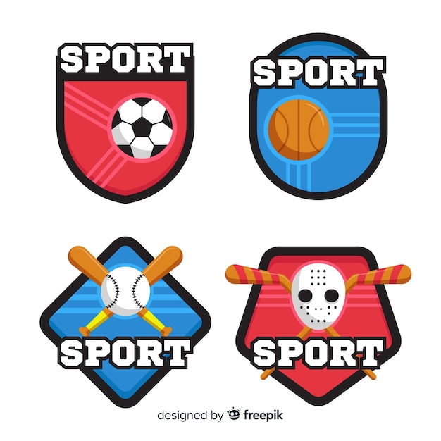 Bezpłatny wektor kolekcja nowoczesnych sportowych logo