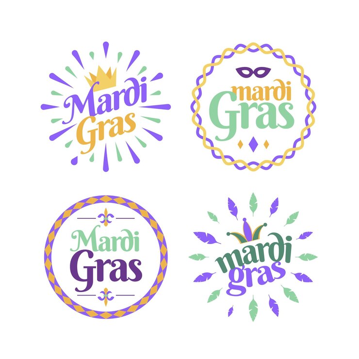 Bezpłatny plik Wektor kolekcja odznak mardi gras