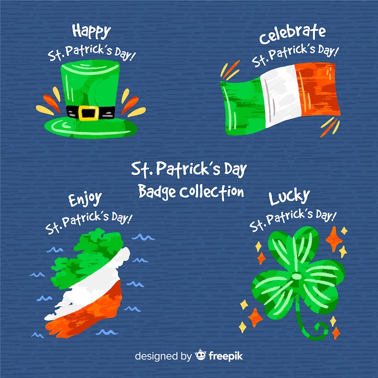 Bezpłatny plik Wektor kolekcja odznak patrick&#39;s day