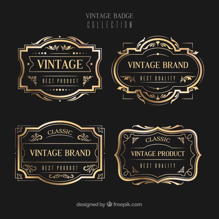 Bezpłatny plik Wektor kolekcja odznak w stylu vintage