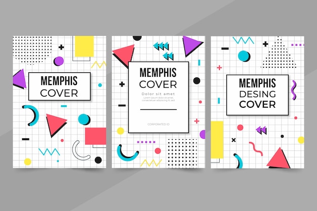 Kolekcja Okładek Projektowych Memphis