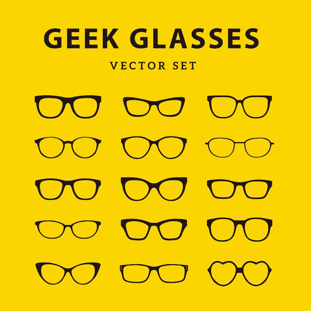 Bezpłatny wektor kolekcja okularów geek