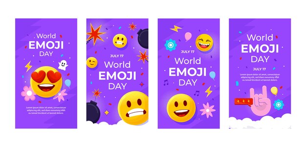 Kolekcja opowiadań na temat płaskiego świata emoji na świecie