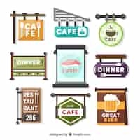 Bezpłatny wektor kolekcja plakatów kawiarni i restauracji