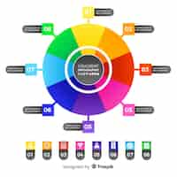 Bezpłatny wektor kolekcja płaski element infographic