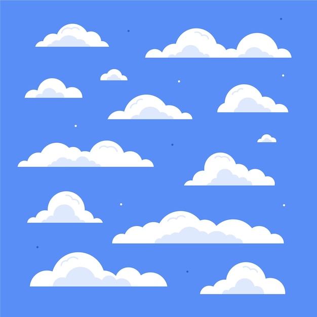 Kolekcja płaskich chmur