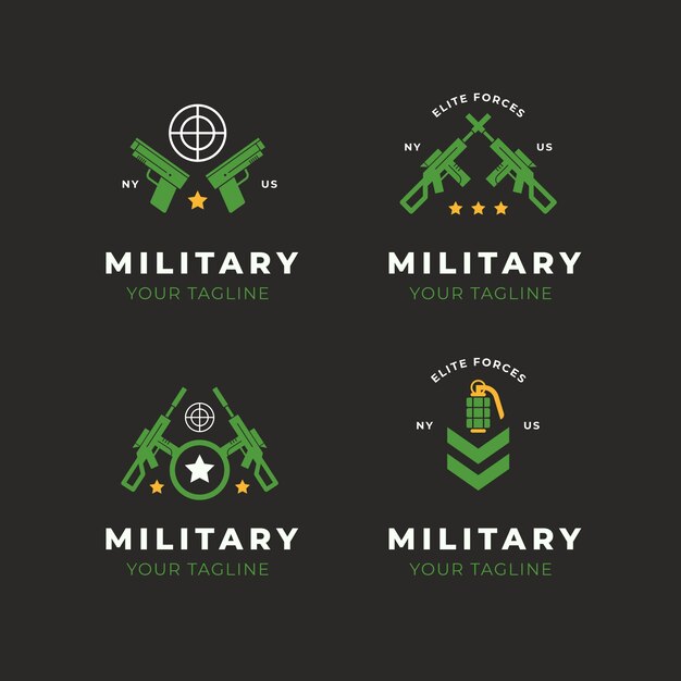 Kolekcja płaskich logo armii