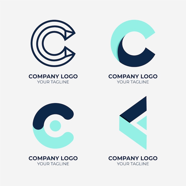 Bezpłatny plik Wektor kolekcja płaskich logo c