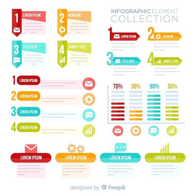 Kolekcja płaskie elementy infographic