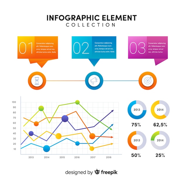 Kolekcja Płaskie Elementy Infographic