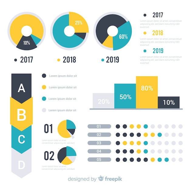 Kolekcja Płaskie Elementy Infographic