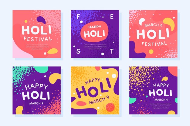 Kolekcja postów na Instagramie Holi