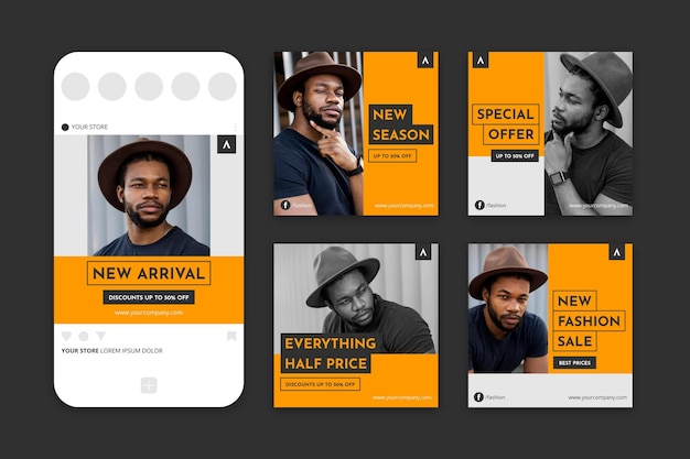 Kolekcja Postów Na Instagramie Sprzedaży Mody
