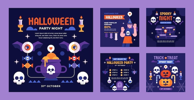 Kolekcja Postów Na Instagramie Z Okazji Halloween