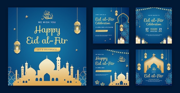 Kolekcja Postów Na Instagramie Z Okazji Islamskiego święta Eid Al-fitr