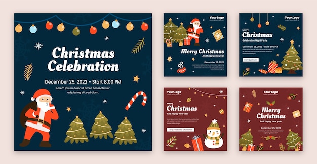 Kolekcja Postów Na Instagramie Z Okazji świąt Bożego Narodzenia