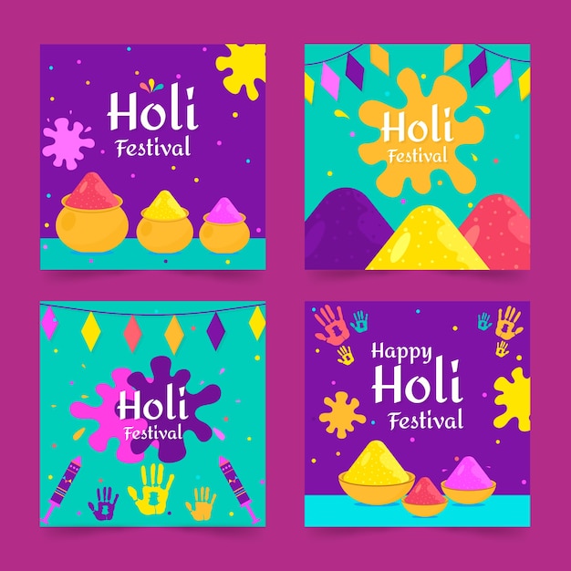 Kolekcja Postów Na Instagramie Z Wydarzeniem Festiwalu Holi