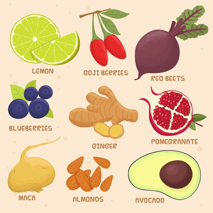 Bezpłatny plik Wektor kolekcja przedmiotów superfood