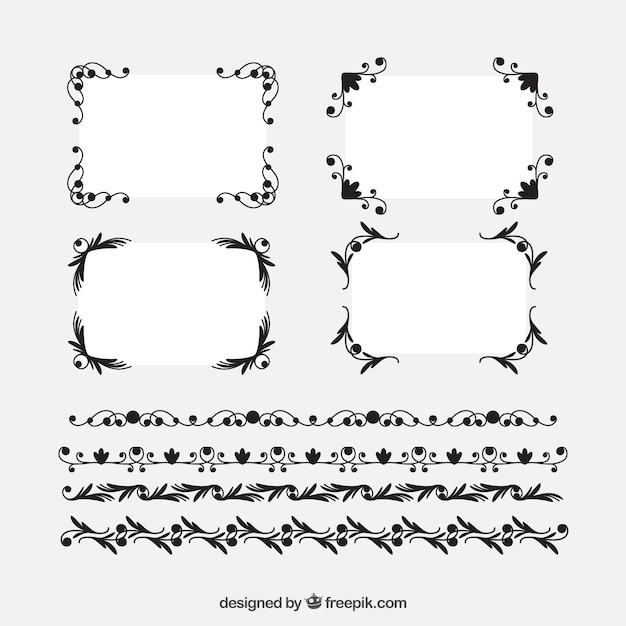 Bezpłatny wektor kolekcja ramek certyfikatów z ornamentami