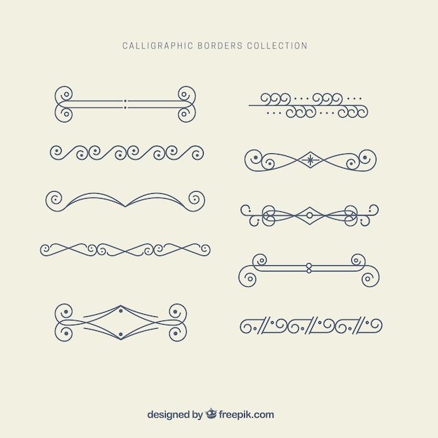 Bezpłatny wektor kolekcja ręcznie rysowane bordes