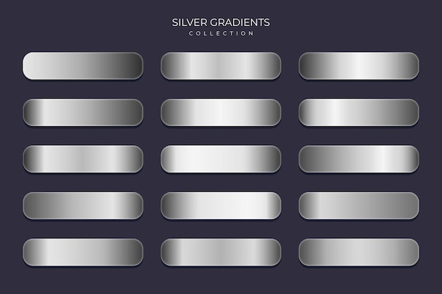 Bezpłatny wektor kolekcja silver gradient