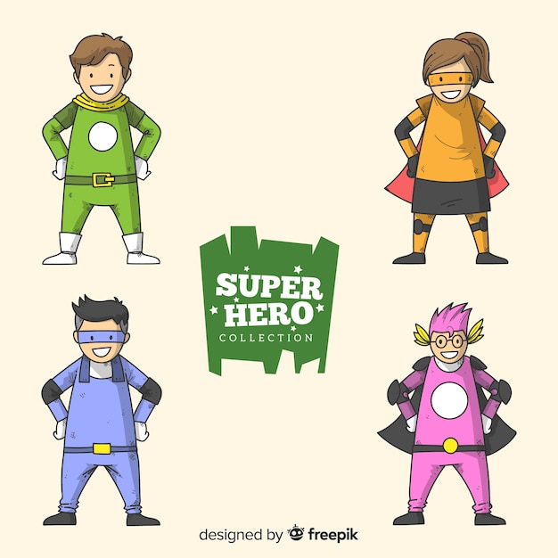 Bezpłatny wektor kolekcja superbohaterów