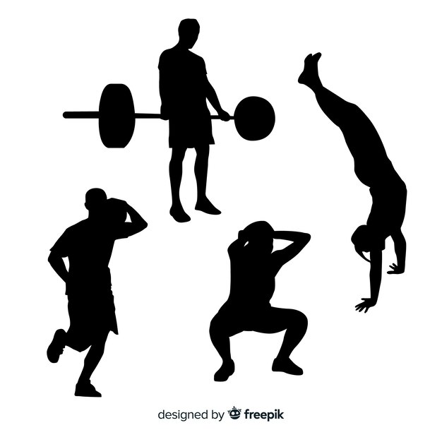 Kolekcja sylwetek treningowych crossfit