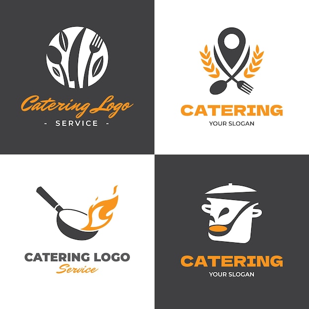 Bezpłatny wektor kolekcja szablonów logo cateringu