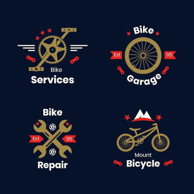 Bezpłatny wektor kolekcja szablonów logo roweru