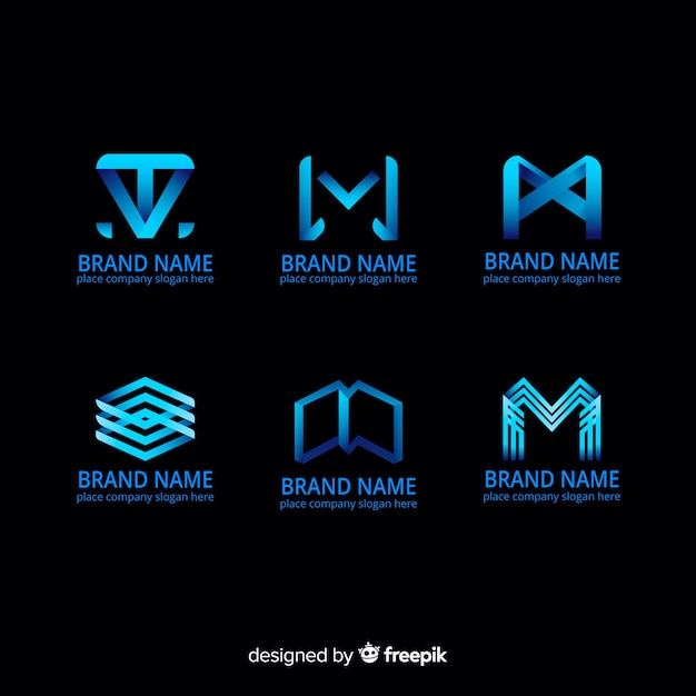 Kolekcja szablonów logo technologii gradientu