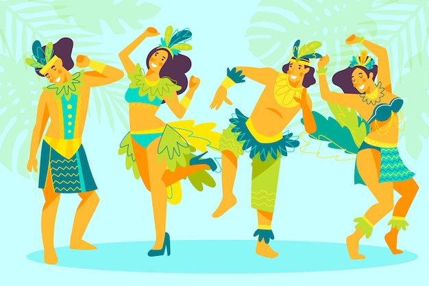 Bezpłatny wektor kolekcja tancerki karnawałowej z brazylii