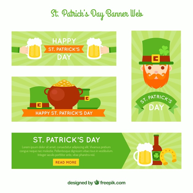 Bezpłatny wektor kolekcja transparentu st patricks day