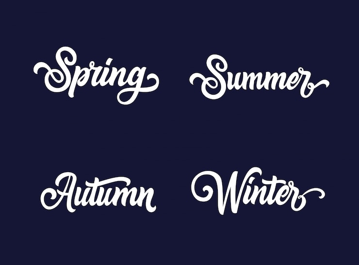 Bezpłatny plik Wektor kolekcja typograficzna seasons