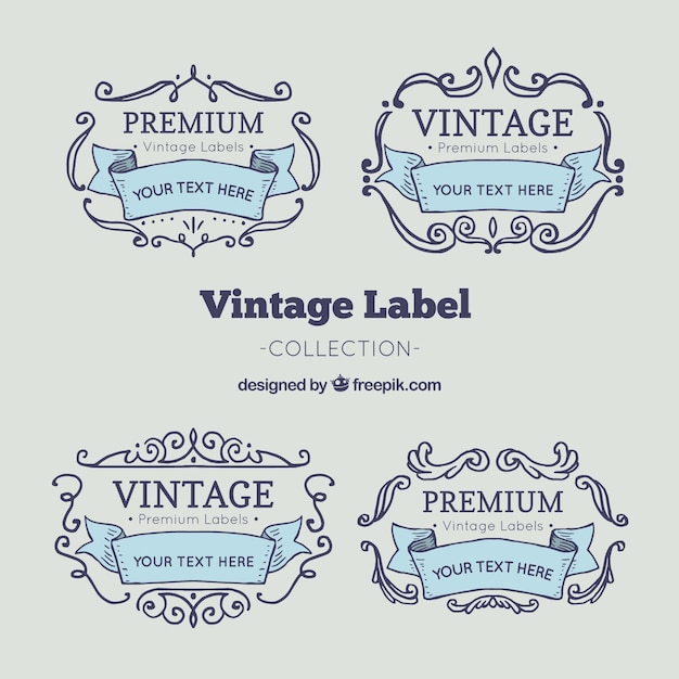 Bezpłatny wektor kolekcja vintage etykieta