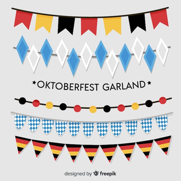 Bezpłatny wektor kolekcja wianek oktoberfest