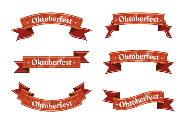 Bezpłatny wektor kolekcja wstążek oktoberfest