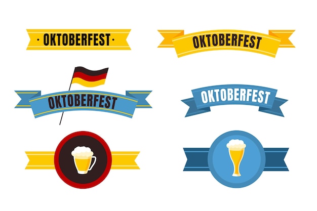 Bezpłatny wektor kolekcja wstążek oktoberfest