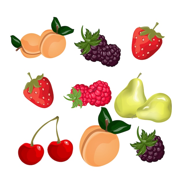 Kolekcja wzorów owoców