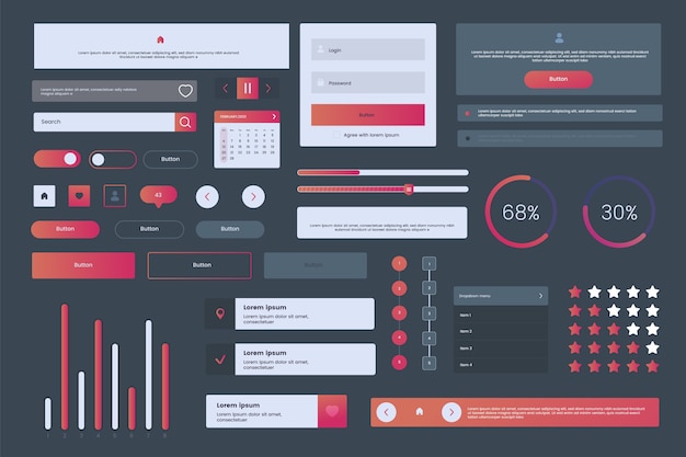 Kolekcja Zestawów Gradientowego Interfejsu Użytkownika