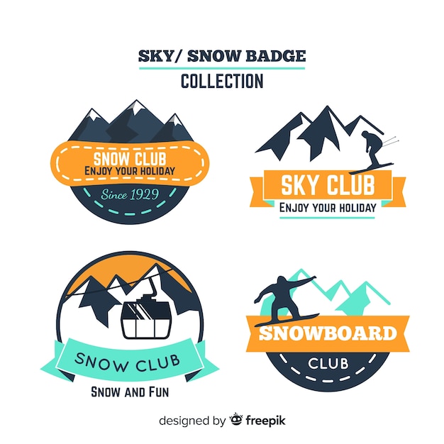 Kolekcja znaczków snowboardowych