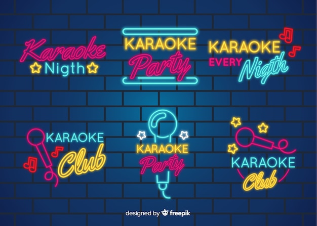 Kolekcja Znak światła Neon Noc Karaoke