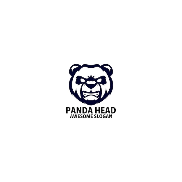 Bezpłatny wektor kolor linii projektowania logo głowy pandy