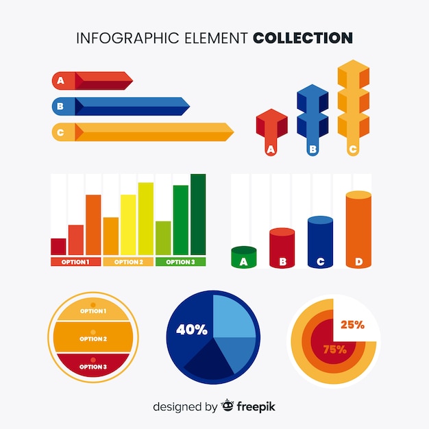 Kolorowa Infografika Element Kolekcja Z Płaska Konstrukcja